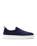 Sneakers SANTONI, suede slip-on sneaker, Albastru