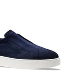 Sneakers SANTONI, suede slip-on sneaker, Albastru
