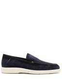 Loafers Santoni, Almond Toe Suede, Midnight Blue