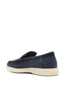Loafers Santoni, Pebbled Suede, Navy Blue