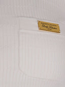 Cardigan ELISABETTA FRANCHI, Micro-braided knit cardigan, Alb