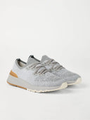 Sneakers BRUNELLO CUCINELLI, Knitted Detail, Low Top, Grey