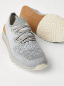 Sneakers BRUNELLO CUCINELLI, Knitted Detail, Low Top, Grey