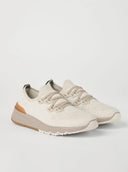 Sneakers BRUNELLO CUCINELLI, Knitted Detail, Low Top, Beige