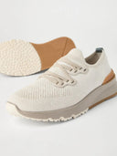 Sneakers BRUNELLO CUCINELLI, Knitted Detail, Low Top, Beige
