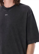 Tricou OFF WHITE, People Print, OMAA120F23JER0121001, Skate Fit