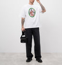 Tricou OFF WHITE, Fresco Paint Print, White, Skate Fit