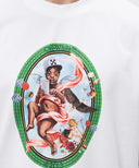 Tricou OFF WHITE, Fresco Paint Print, White, Skate Fit