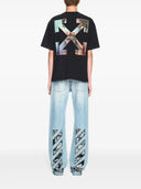 TRICOU OFF WHITE, Barber Arrow, Cotton, Black, Skate Fit