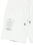Bermude OFF WHITE, Logo Detailed Drawstring Shorts, Alb