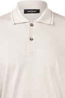 Tricou polo GRAN SASSO, Luxury Silk Cotton Polo, Cream