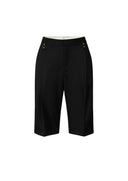 Pantaloni ELISABETTA FRANCHI, Cool wool Bermuda shorts, Negru