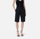 Pantaloni ELISABETTA FRANCHI, Cool wool Bermuda shorts, Negru
