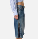 Jeans ELISABETTA FRANCHI, Denim bermuda shorts with zip