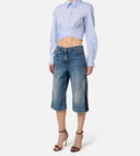 Jeans ELISABETTA FRANCHI, Denim bermuda shorts with zip