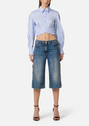 Jeans ELISABETTA FRANCHI, Denim bermuda shorts with zip