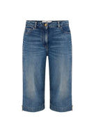Jeans ELISABETTA FRANCHI, Denim bermuda shorts with zip