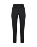 Pantaloni ELISABETTA FRANCHI, double layer stretch crêpe fabric with embroidered logo, Negru