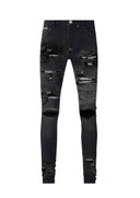 BLUGI REDHOUSE, Destroyed Slim Denim, Black