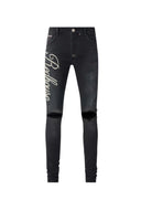 BLUGI REDHOUSE, Logo Slim Denim, Black