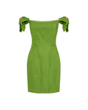 Rochie ELISABETTA FRANCHI, Linen-blend mini dress, Verde