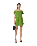 Rochie ELISABETTA FRANCHI, Linen-blend mini dress, Verde