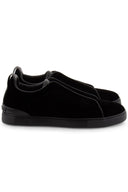 Sneakers Zegna, Low Top, Triple Stitch, Dark Black