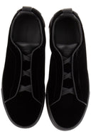 Sneakers Zegna, Low Top, Triple Stitch, Dark Black
