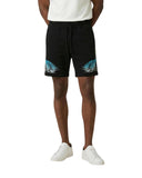 Pantaloni scurti MARCELO BURLON, wings print bermuda, Negru
