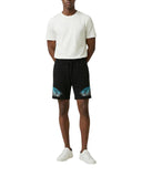 Pantaloni scurti MARCELO BURLON, wings print bermuda, Negru