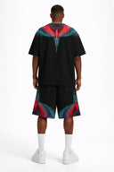 Pantaloni Scurti Marcelo Burlon, FEATHERS Insert, Negru