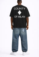 Tricou MARCELO BURLON, with logo print on the front and County of Milan, Black