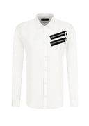 Camasa DSQUARED2, Fermoare negre atasate, Alb