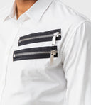 Camasa DSQUARED2, Fermoare negre atasate, Alb