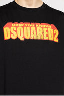 Tricou DSQUARED2, Wash Loose Fit Slogan, Black