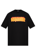 Tricou DSQUARED2, Wash Loose Fit Slogan, Black