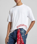 TRICOU DSQUARED, Logo-Print T-shirt , Loose Fit, Alb