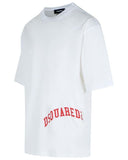 TRICOU DSQUARED, Logo-Print T-shirt , Loose Fit, Alb
