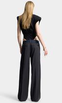 Pantaloni DSQUARED2, Dark Rebel Rider Wash Hybrid Denim Tailor Loose Pant