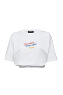Tricou DSQUARED2, Summer Lovers, Gathered Relax Fit, White