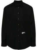 Camasa DSQUARED2, Text Print, Headquarter Dropped Design, Full Black