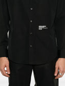 Camasa DSQUARED2, Text Print, Headquarter Dropped Design, Full Black