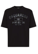 Tricou DSQUARED2, Phys Ed Print, Loose Fit, Black