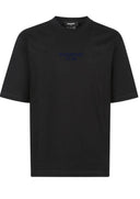 TRICOU DSQUARED2, T-shirt con logo goffrato,black + dark navy print