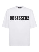 Tricou DSQUARED2, Large Obsessed2, Simple, White