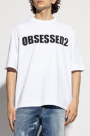 Tricou DSQUARED2, Large Obsessed2, Simple, White
