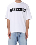 Tricou DSQUARED2, Large Obsessed2, Simple, White