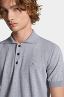 TRICOU DSQUARED2 Knit Polo, Bumbac, Gri, Regular Fit