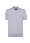 TRICOU DSQUARED2 Knit Polo, Bumbac, Gri, Regular Fit