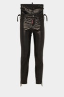 Pantaloni DSQUARED2, Misfits Design, Leather, Black